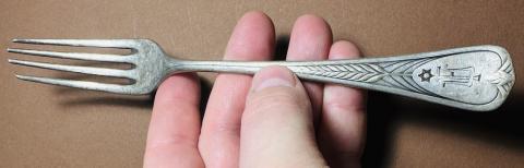Holocaust Jew Jewish Ghetto Getto STAR OF DAVID silverware fork with initials