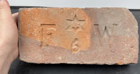 Holocaust Jewish synaguoge in Prague brick part with STAR OF DAVID from demolition Holocaust Jewish synaguoge in Prague brick part with STAR OF DAVID from demolition