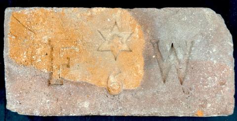 Holocaust Jewish synaguoge in Prague brick part with STAR OF DAVID from demolition Holocaust Jewish synaguoge in Prague brick part with STAR OF DAVID from demolition