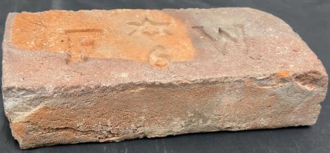 Holocaust Jewish synaguoge in Prague brick part with STAR OF DAVID from demolition Holocaust Jewish synaguoge in Prague brick part with STAR OF DAVID from demolition