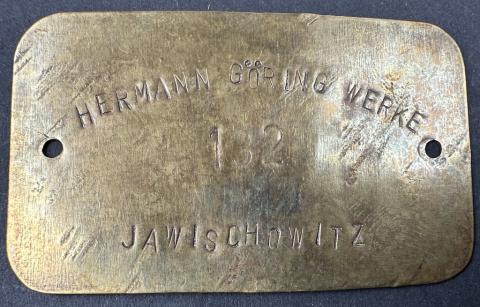 Reichswerke Hermann Goring metal ID plate forced labour werke mining