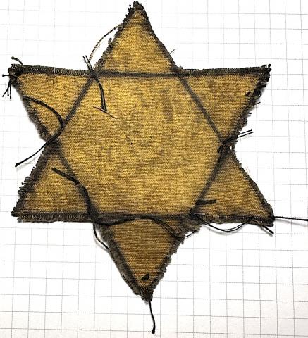 Holocaust STAR OF DAVID JUDE German original WORN Ghetto Getto Jew Jewish