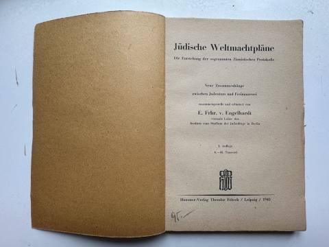 propaganda ww2 nazi ANTI SEMITIC German book Jew Jewish 1936 Jüdische Weltmachtpläne