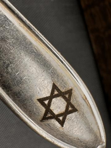 Star of David Theresienstadt Ghetto silverware jew jewish Czech Teresin camp