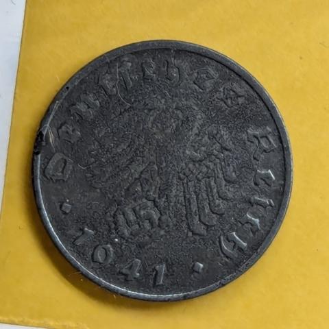 original WW2 German Nazi Third Reich mark coins with SWASTIKA MINT
