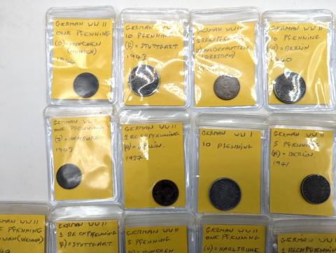 original WW2 German Nazi Third Reich mark coins with SWASTIKA MINT