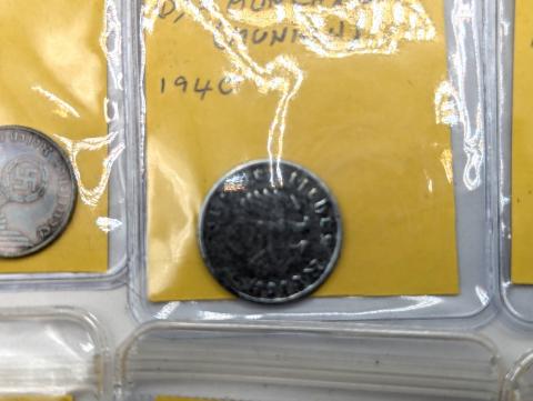 original WW2 German Nazi Third Reich mark coins with SWASTIKA MINT
