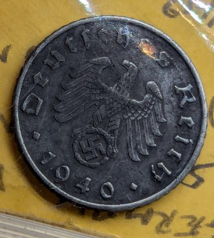 original WW2 German Nazi Third Reich mark coins with SWASTIKA MINT