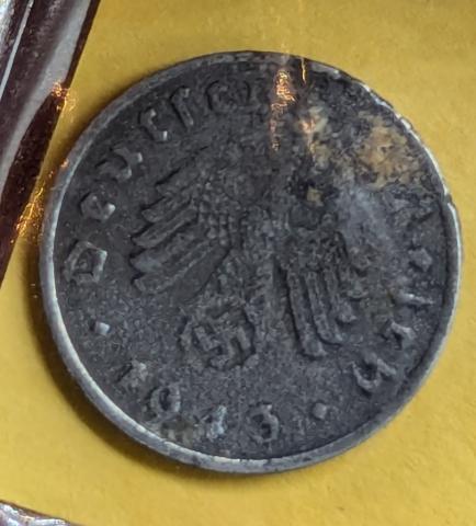 original WW2 German Nazi Third Reich mark coins with SWASTIKA MINT