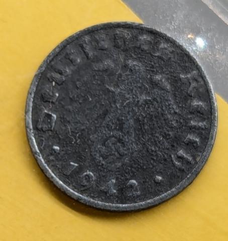 original WW2 German Nazi Third Reich mark coins with SWASTIKA MINT