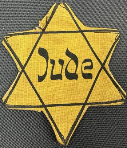 NICE Star of David WORN with back fabrik authentic Germany Jew Jewish patch badge Holocaust