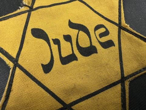 NICE Star of David WORN with back fabrik authentic Germany Jew Jewish patch badge Holocaust