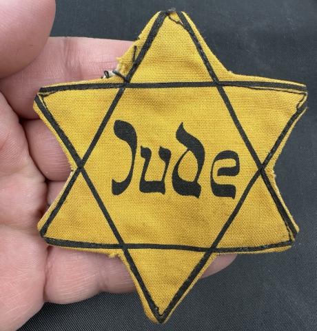 NICE Star of David WORN with back fabrik authentic Germany Jew Jewish patch badge Holocaust