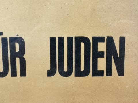 ORIGINAL VOOR JODEN VERBODEN DUTCH ANTISEMITIC SIGN in frame