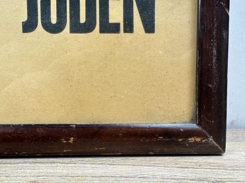 ORIGINAL VOOR JODEN VERBODEN DUTCH ANTISEMITIC SIGN in frame