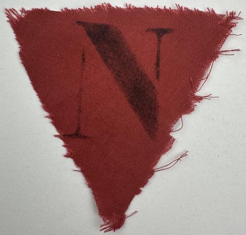 RARE red triangle political concentration camp patch N holland nederland uniform jacket ID