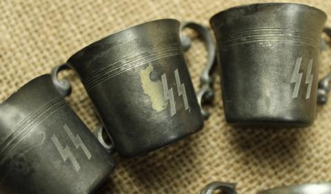 Waffen SS Totenkopf silverware SS runes cups ss skull panzer a vendre