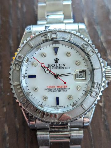 ROLEX WATCH Perpetual date YACHT-MASTER superlative chronometer diamond silver swiss working