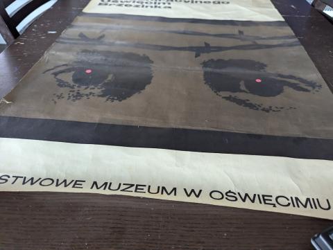 SCARCE Holocaust CONCENTRATION CAMP AUSCHWITZ museum old large POSTER Poland