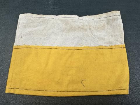 authentic original Holocaust JEWISH GHETTO POLICE JUDENRAT ARMBAND with a black Star of David jew getto polizei