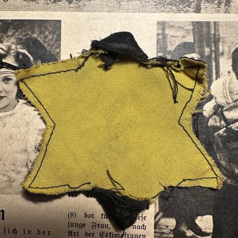 original worn STAR OF DAVID J. Belgium variation JEW JEWISH JUIF JUDE holocaust ghetto getto