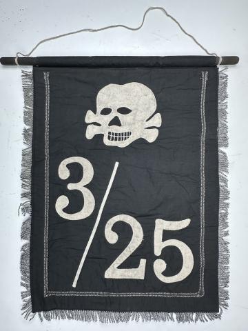 SCARCE WW2 German Nazi WAFFEN SS TOTENKOPF banner flag skull original