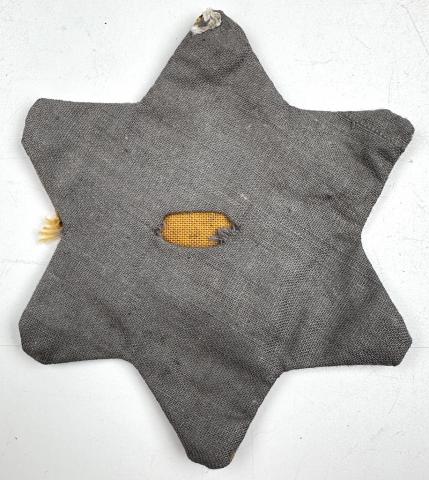 Star of David JUDE German WORN with back fabrik Holocaust Jew Jewish etoile