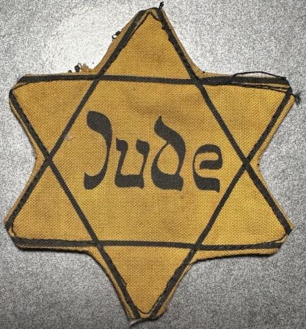 original authentic Star of David JUDE Germany Jew Jewish cloth patch WORN for sale