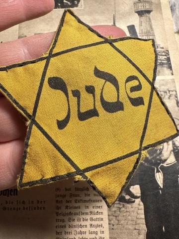 Star of David JUDE WORN Germany Jew Jewish Shoa original patch badge