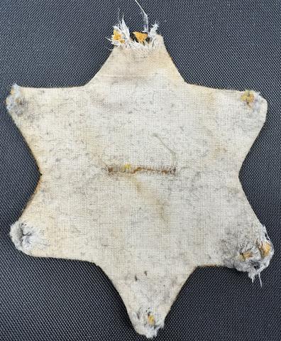 Star of David WORN from Belgium J. original authentic for sale jew jewish shoa getto ghetto patch badge