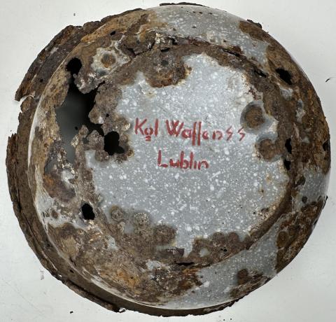 TEXTBOOK Concentration Camp LUBLIN Poland waffen SS stamped bowl