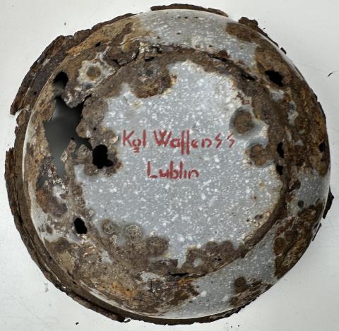 TEXTBOOK Concentration Camp LUBLIN Poland waffen SS stamped bowl