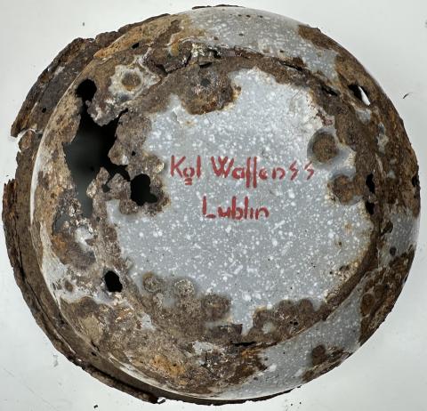 TEXTBOOK Concentration Camp LUBLIN Poland waffen SS stamped bowl