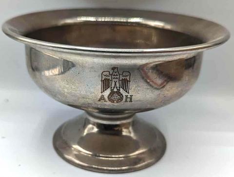 Third reich Adolf hitler AH monogram silverware cup from the BERGHOF eagle nest Fuhrer house