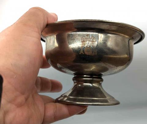 Third reich Adolf hitler AH monogram silverware cup from the BERGHOF eagle nest Fuhrer house