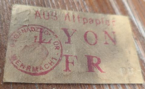 train ticket from LYON to AUSCHWITZ KL KZ concentration camp stamped 1943