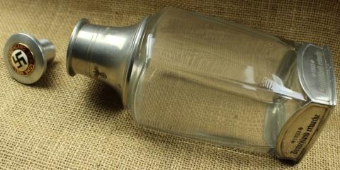 Third Reich early adolf hitler NSDAP 1933 members carafe bottle original silverware pin