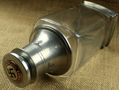 Third Reich early adolf hitler NSDAP 1933 members carafe bottle original silverware pin