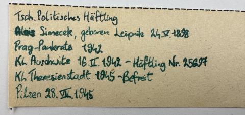 Czech political prisoner survivor AUSCHWITZ concentation camp red triangle patch document