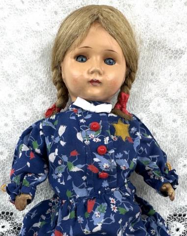 Jewish getto holocaust artifact original yellow STAR OF DAVID GHETTO TOY Jew child doll puppet Jewish getto holocaust artifact original yellow STAR OF DAVID GHETTO TOY Jew child doll puppet
