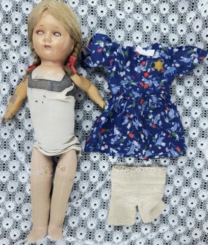 Jewish getto holocaust artifact original yellow STAR OF DAVID GHETTO TOY Jew child doll puppet Jewish getto holocaust artifact original yellow STAR OF DAVID GHETTO TOY Jew child doll puppet