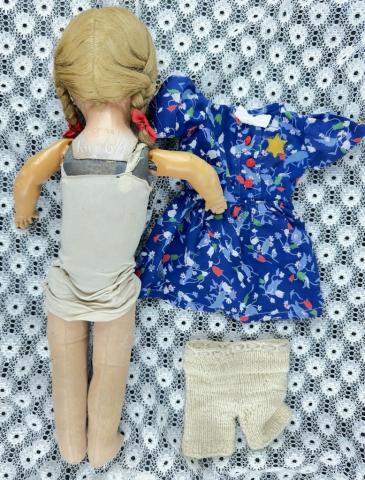 Jewish getto holocaust artifact original yellow STAR OF DAVID GHETTO TOY Jew child doll puppet Jewish getto holocaust artifact original yellow STAR OF DAVID GHETTO TOY Jew child doll puppet