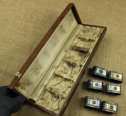 original for sale WAFFEN SS TOTENKOPF set SS runes SS skull case silverware