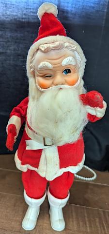 Vintage MCM Medium Rubber Face Santa Claus Doll 12" christmas Japan