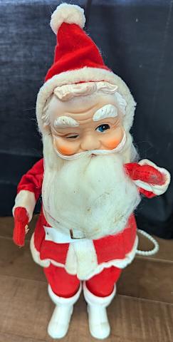 Vintage MCM Medium Rubber Face Santa Claus Doll 12" christmas Japan