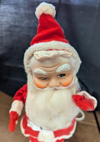 Vintage MCM Medium Rubber Face Santa Claus Doll 10 1/2" Made in Japan