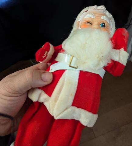 Vintage MCM Medium Rubber Face Santa Claus Doll 12" christmas Japan
