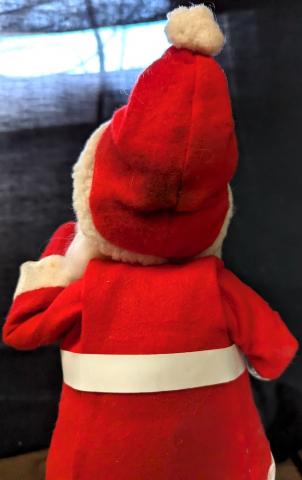 Vintage MCM Medium Rubber Face Santa Claus Doll 10 1/2" Made in Japan