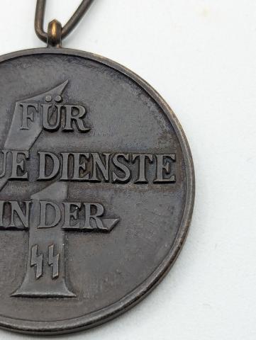 WAFFEN SS 4 years long faithful services in the SS medal award MINT original genuine authentic