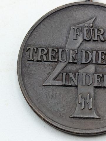 WAFFEN SS 4 years long faithful services in the SS medal award MINT original genuine authentic